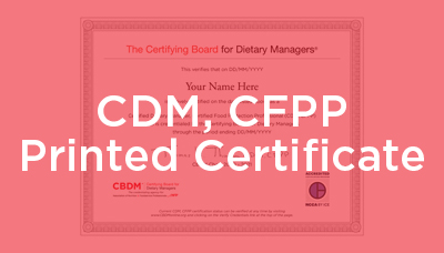 CDM, CFPP Printed Certificate