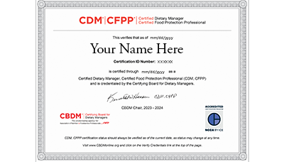 CDM, CFPP Printed Certificate